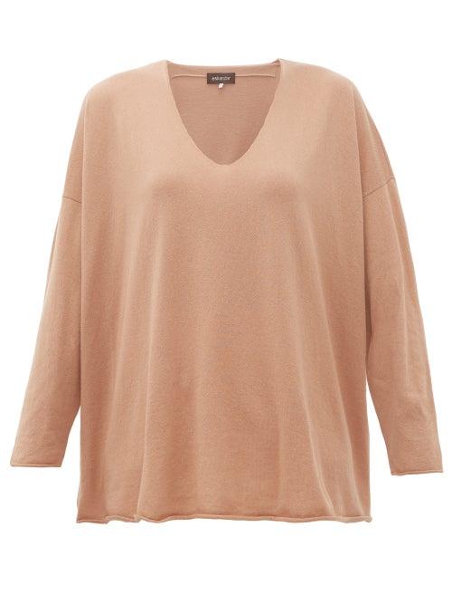 Matchesfashion.com Eskandar - V Neck Cashmere Sweater - Womens - Camel