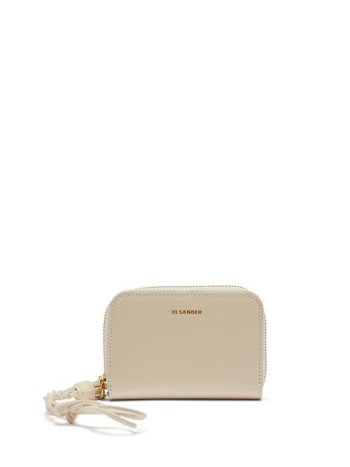Ladies Accessories Jil Sander - Braided-strap Zipped Leather Wallet - Womens - White