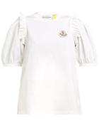 Matchesfashion.com 4 Moncler Simone Rocha - Embellished Logo Cotton T Shirt - Womens - White