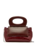 Matchesfashion.com Lemaire - Cabas Mini Leather Trim Coated Canvas Handbag - Womens - Burgundy