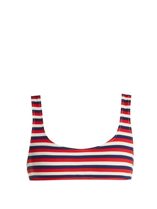 Matchesfashion.com Solid & Striped - The Elle Ribbed Bikini Top - Womens - Red Stripe
