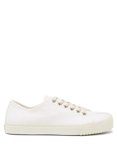 Maison Margiela - Tabi Split-toe Cotton-canvas Trainers - Womens - White