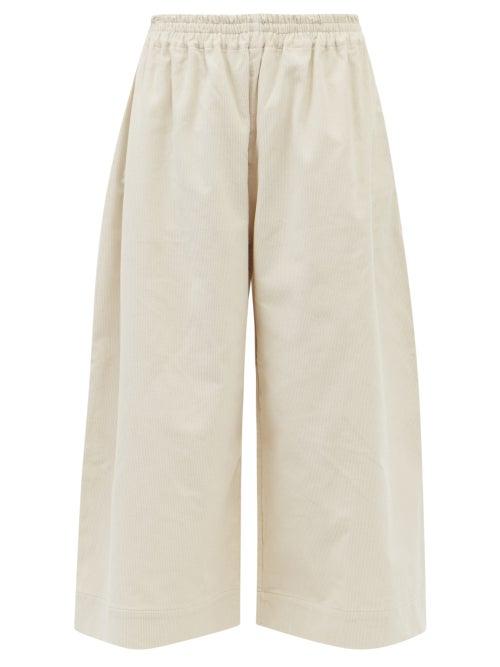 Cawley Studio - May Cropped Cotton-corduroy Trousers - Womens - Cream