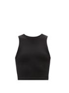 Ladies Activewear Prism - Luminous Ribbed Stretch-jersey Tank Top - Womens - Black