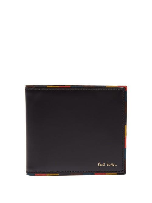 Matchesfashion.com Paul Smith - Artist Stripe Leather Bi Fold Wallet - Mens - Black