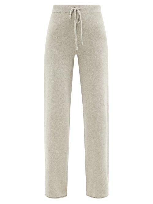 Skin - Mindi Cashmere Straight-leg Trousers - Womens - Light Grey
