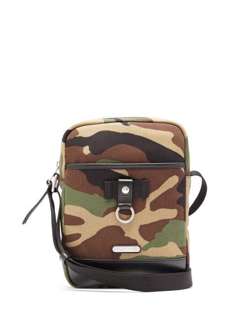 Matchesfashion.com Saint Laurent - Camouflage Print Canvas And Leather Cross Body Bag - Mens - Camouflage