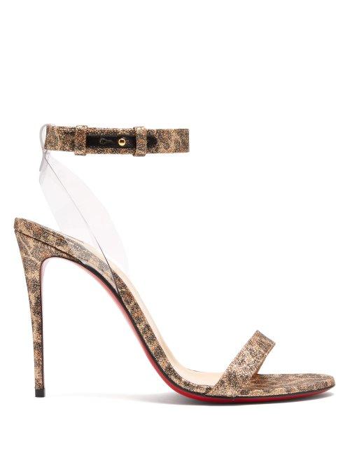 Matchesfashion.com Christian Louboutin - Jonatina 100 Leopard Print Leather Sandals - Womens - Leopard