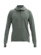 Matchesfashion.com On - Quarter-zip Jersey Hooded Sweatshirt - Mens - Green