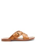 Matchesfashion.com Christian Louboutin - Emir Crossover Strap Leather Slides - Mens - Brown