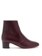 Matchesfashion.com A.p.c. - Joey Leather Ankle Boots - Womens - Burgundy