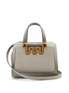 Matchesfashion.com Valextra - Passepartout Medium Leather Bag - Womens - Light Blue