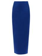 Matchesfashion.com Raf Simons - High-rise Pilled-satin Midi Skirt - Womens - Blue