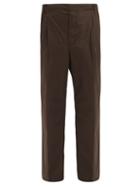 Matchesfashion.com Lemaire - Elasticated-waist Cotton-twill Trousers - Mens - Dark Green