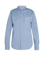 Matchesfashion.com Officine Gnrale - Lipp Stitch Pigment Dyed Cotton Twill Shirt - Mens - Blue