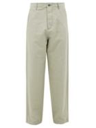 Matchesfashion.com Rochas - Topstitched Technical-blend Twill Trousers - Mens - Light Green