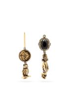 Matchesfashion.com Alexander Mcqueen - Lucky Charm Mismatched Gold-plated Drop Earrings - Womens - Gold Multi