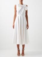 Roksanda - Brigitte Bow-shoulder Cotton-poplin Midi Dress - Womens - White