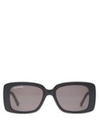 Matchesfashion.com Balenciaga - Square Logo Plaque Acetate Sunglasses - Womens - Black