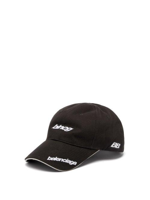 Matchesfashion.com Balenciaga - Logo-embroidered Cotton-twill Cap - Mens - Black White