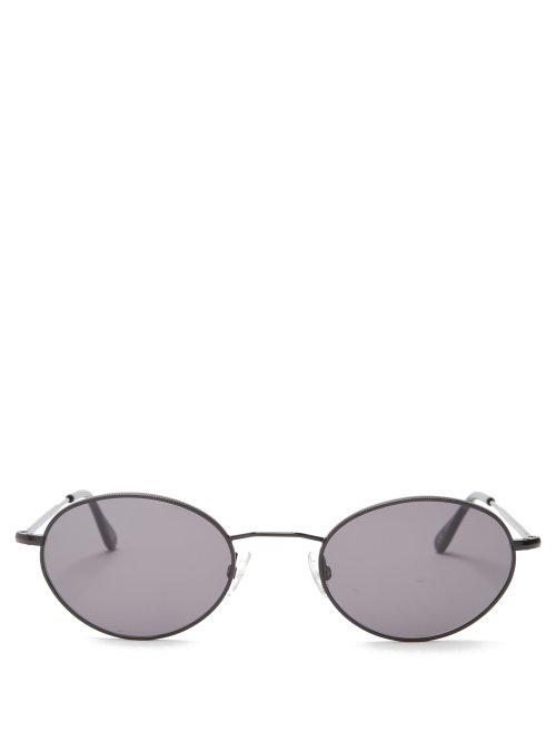 Matchesfashion.com Andy Wolf - Armstrong Oval Shaped Sunglasses - Mens - Black