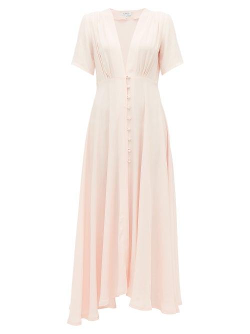 Matchesfashion.com Gioia Bini - Carolina Short Sleeved Cady Dress - Womens - Light Pink