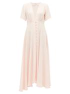 Matchesfashion.com Gioia Bini - Carolina Short Sleeved Cady Dress - Womens - Light Pink