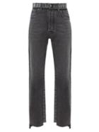 Matchesfashion.com Maison Margiela - Raw-hem Panelled Straight-leg Jeans - Womens - Black