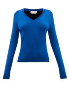 Alexander Mcqueen - Bi-colour Cashmere Sweater - Womens - Black Blue