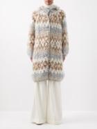Brunello Cucinelli - Fair Isle Hooded Mohair-blend Cardigan - Womens - Multi