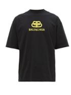 Matchesfashion.com Balenciaga - Bb Logo Print Cotton T Shirt - Mens - Black Yellow
