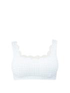 Matchesfashion.com Marysia - Palm Springs Textured Scallop Edge Bikini Top - Womens - Light Blue