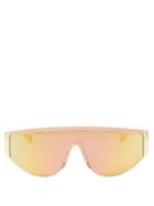 Matchesfashion.com Le Specs - Viper Reflective Lens Flat Top Sunglasses - Womens - Gold