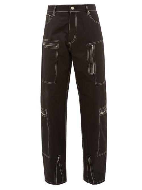 Matchesfashion.com Eytys - Contrast Stitch Cargo Trousers - Mens - Black