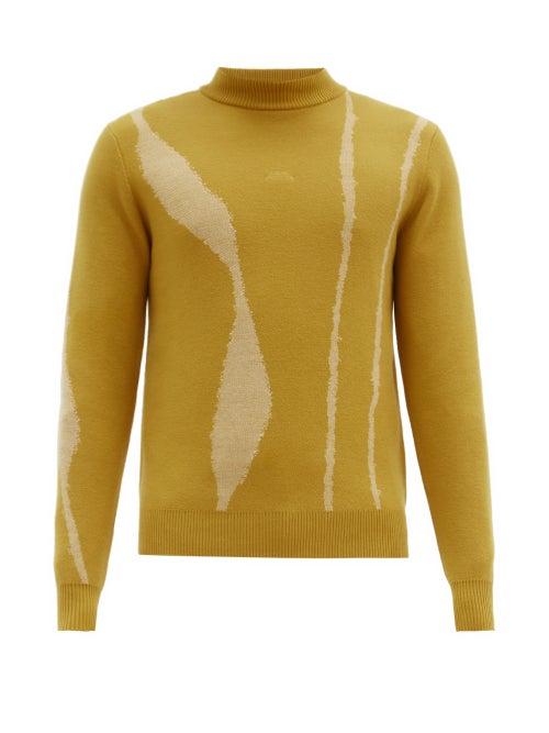 Matchesfashion.com A-cold-wall* - Terrain-jacquard Wool Sweater - Mens - Yellow