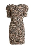 Matchesfashion.com Isabel Marant - Brizia Floral Print Puff Sleeved Dress - Womens - Black Print
