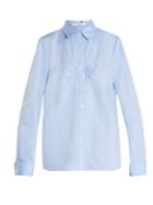 Tibi Ruched-front Cotton-oxford Shirt