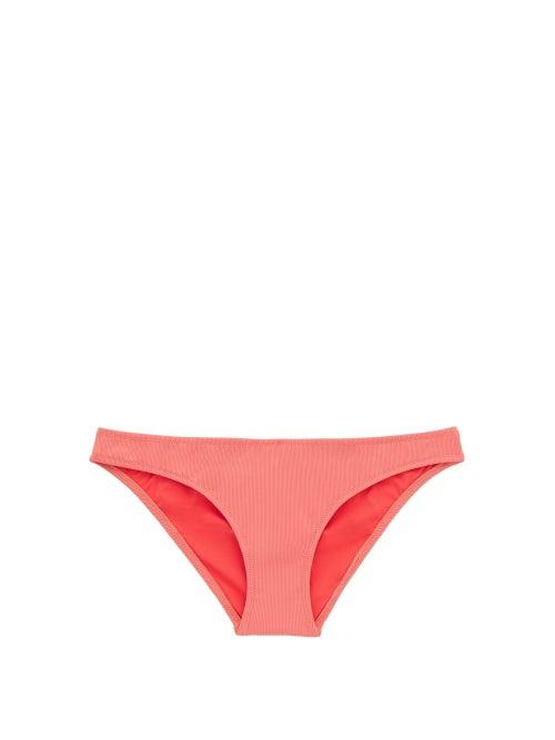 Matchesfashion.com Solid & Striped - The Eva Low-rise Ribbed Bikini Briefs - Womens - Pink