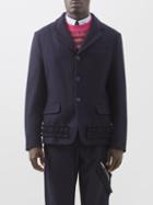 Molly Goddard - Asker Frill-trim Merino Suit Jacket - Mens - Navy