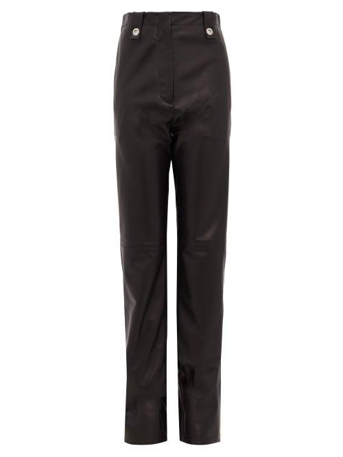 Matchesfashion.com Ludovic De Saint Sernin - Waist-tab Leather Trousers - Womens - Black