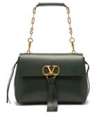 Matchesfashion.com Valentino - V Ring Medium Leather Shoulder Bag - Womens - Dark Green