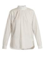 Chimala Striped High-neck Cotton Shirt