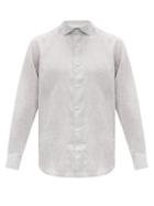 Matchesfashion.com Frescobol Carioca - Antonio Regular-fit Linen Shirt - Mens - Grey