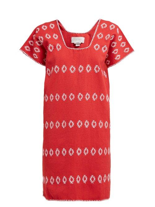 Matchesfashion.com Pippa Holt - No. 78 Embroidered Cotton Kaftan - Womens - Red Multi