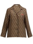 Matchesfashion.com Fendi - Ff-print Silk-twill Pyjama Shirt - Womens - Brown