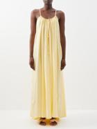 Raey - Adjustable-front Cotton-blend Maxi Dress - Womens - Yellow