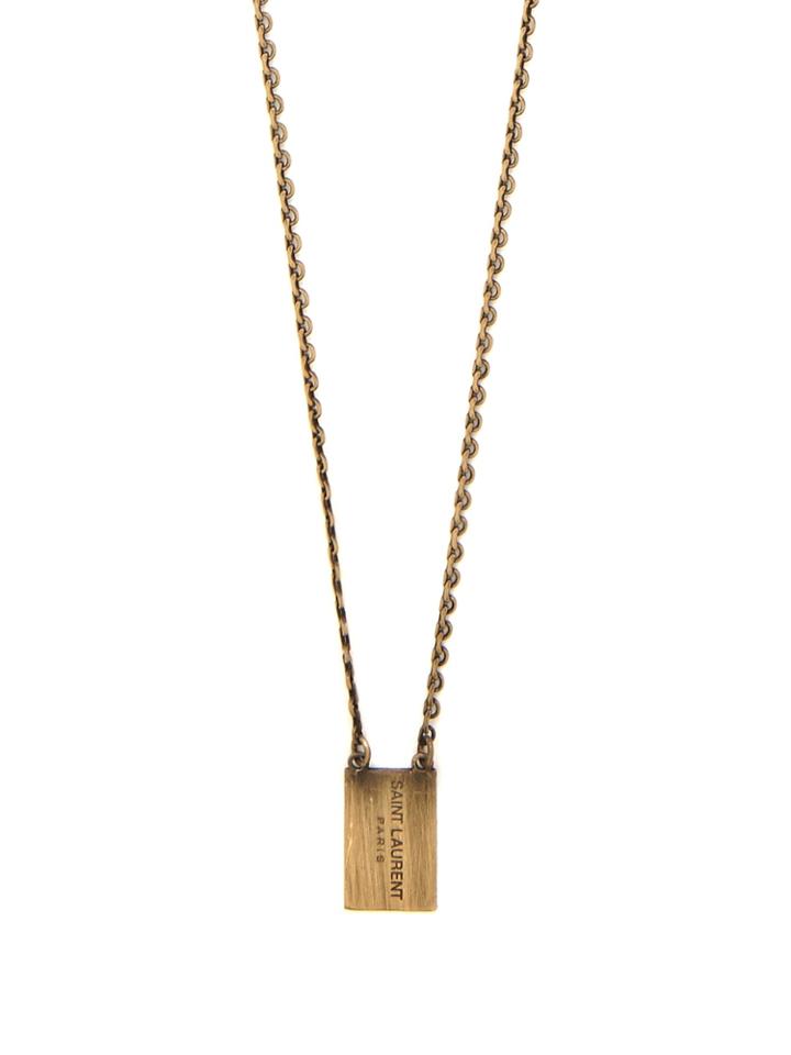 Saint Laurent Square Logo-charm Necklace