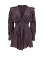 Matchesfashion.com Isabel Marant - Yaxo V-neck Cotton-voile Mini Dress - Womens - Black