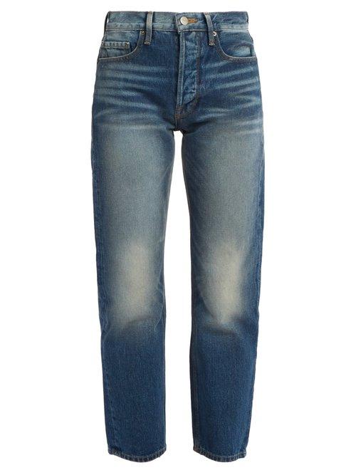 Matchesfashion.com Frame - Le Original High Rise Straight Leg Jeans - Womens - Mid Blue