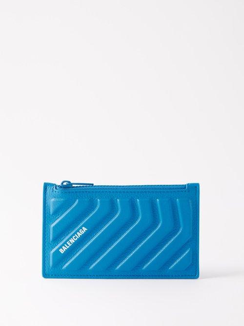 Balenciaga - Car Embossed Grained-leather Cardholder - Mens - Blue
